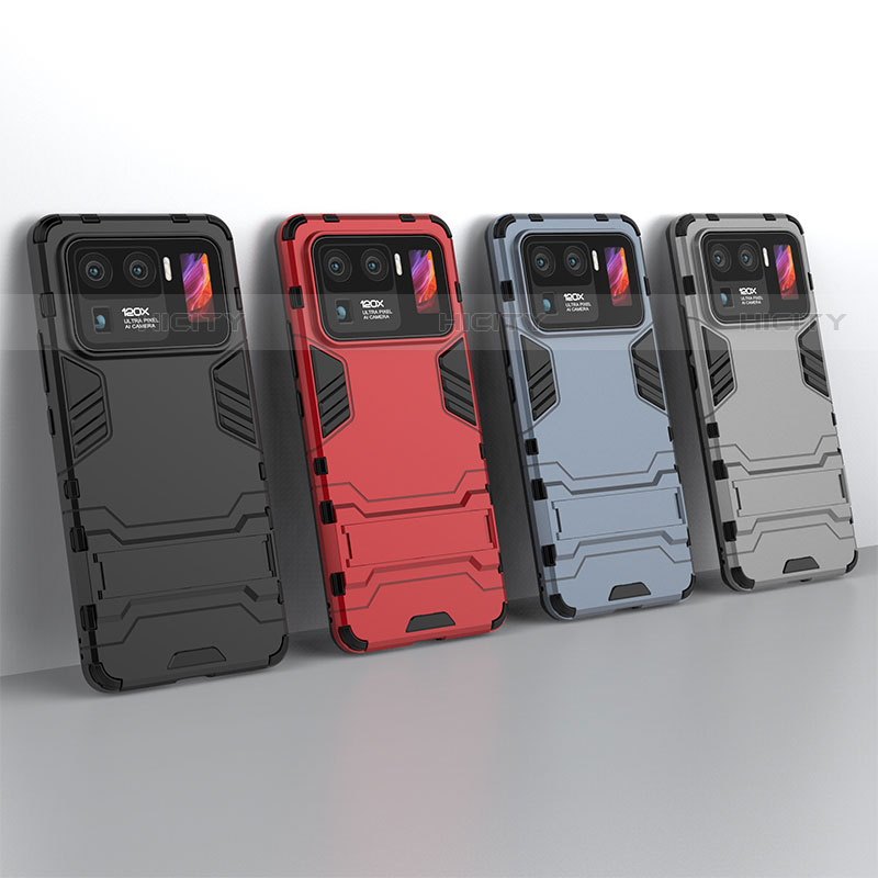 Funda Bumper Silicona y Plastico Mate Carcasa con Soporte para Xiaomi Mi 11 Ultra 5G