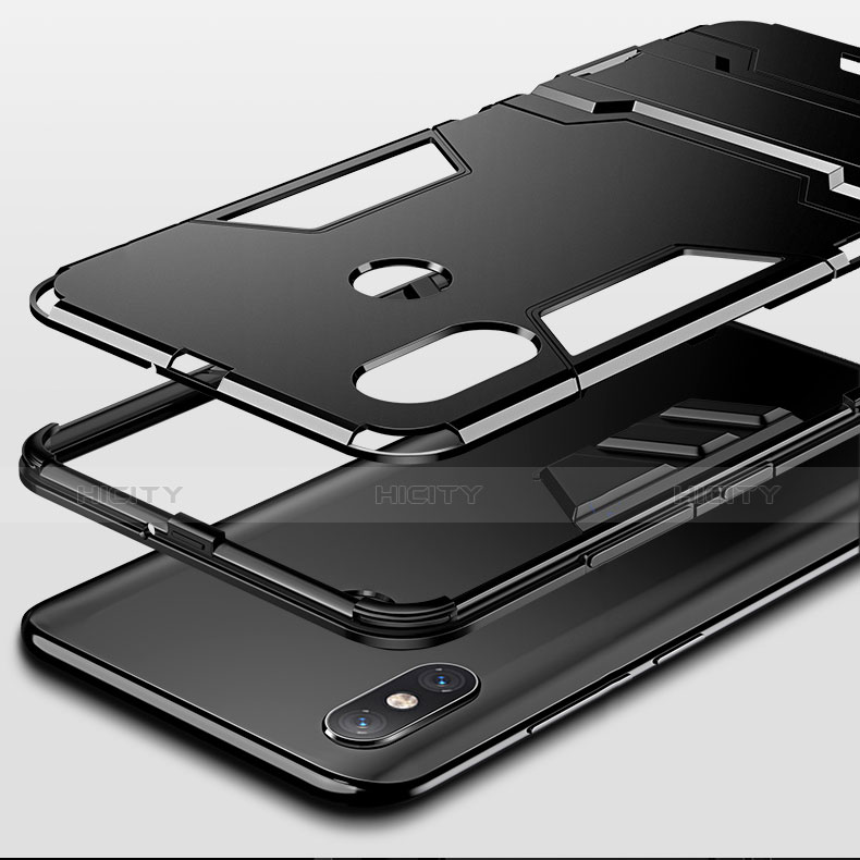 Funda Bumper Silicona y Plastico Mate Carcasa con Soporte para Xiaomi Mi 8