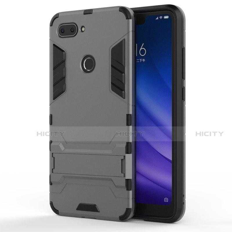 Funda Bumper Silicona y Plastico Mate Carcasa con Soporte para Xiaomi Mi 8 Lite