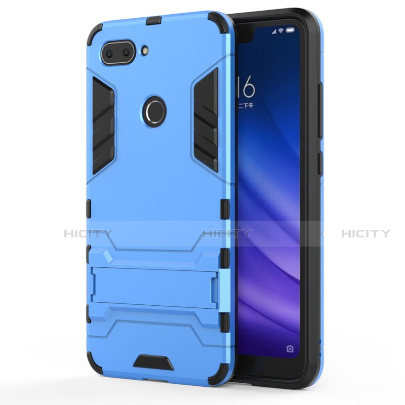 Funda Bumper Silicona y Plastico Mate Carcasa con Soporte para Xiaomi Mi 8 Lite