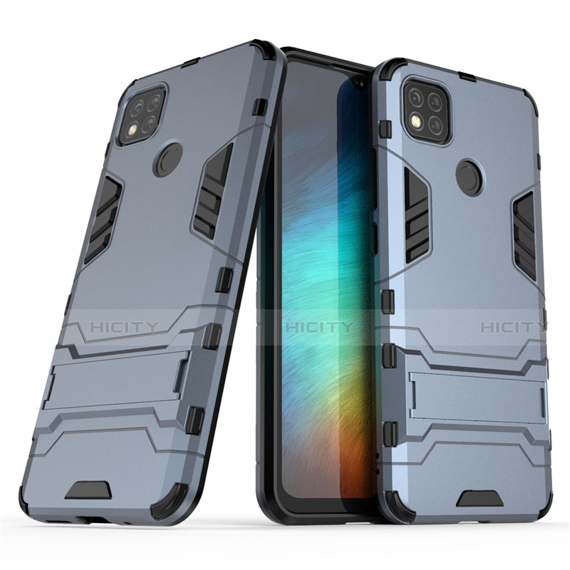 Funda Bumper Silicona y Plastico Mate Carcasa con Soporte para Xiaomi Redmi 9 India