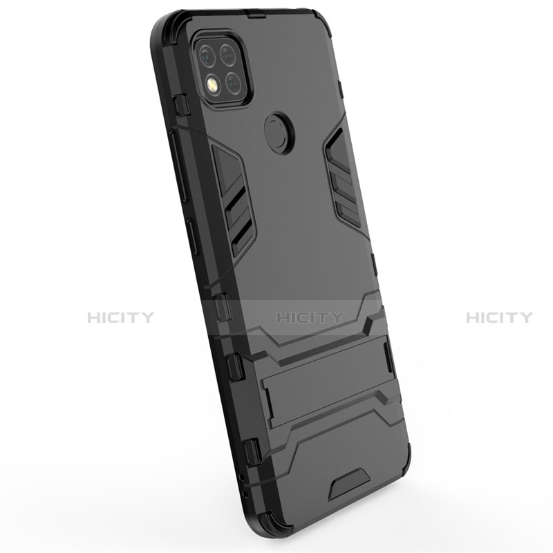 Funda Bumper Silicona y Plastico Mate Carcasa con Soporte para Xiaomi Redmi 9 India