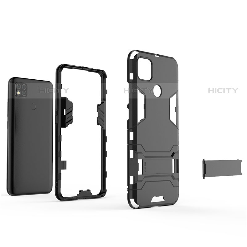Funda Bumper Silicona y Plastico Mate Carcasa con Soporte para Xiaomi Redmi 9C