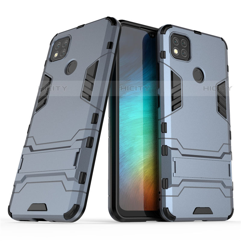 Funda Bumper Silicona y Plastico Mate Carcasa con Soporte para Xiaomi Redmi 9C