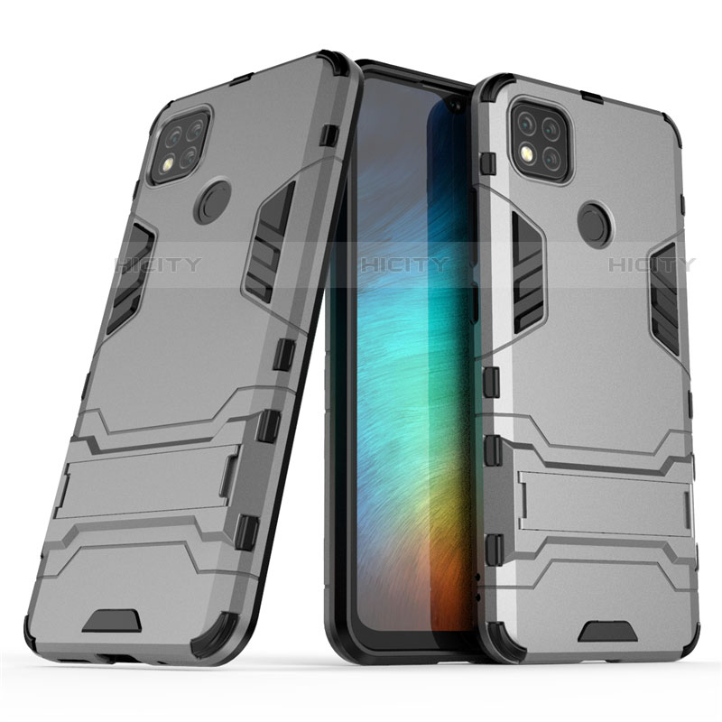 Funda Bumper Silicona y Plastico Mate Carcasa con Soporte para Xiaomi Redmi 9C