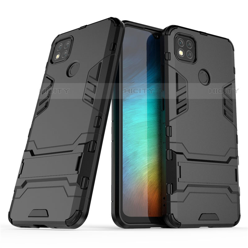 Funda Bumper Silicona y Plastico Mate Carcasa con Soporte para Xiaomi Redmi 9C