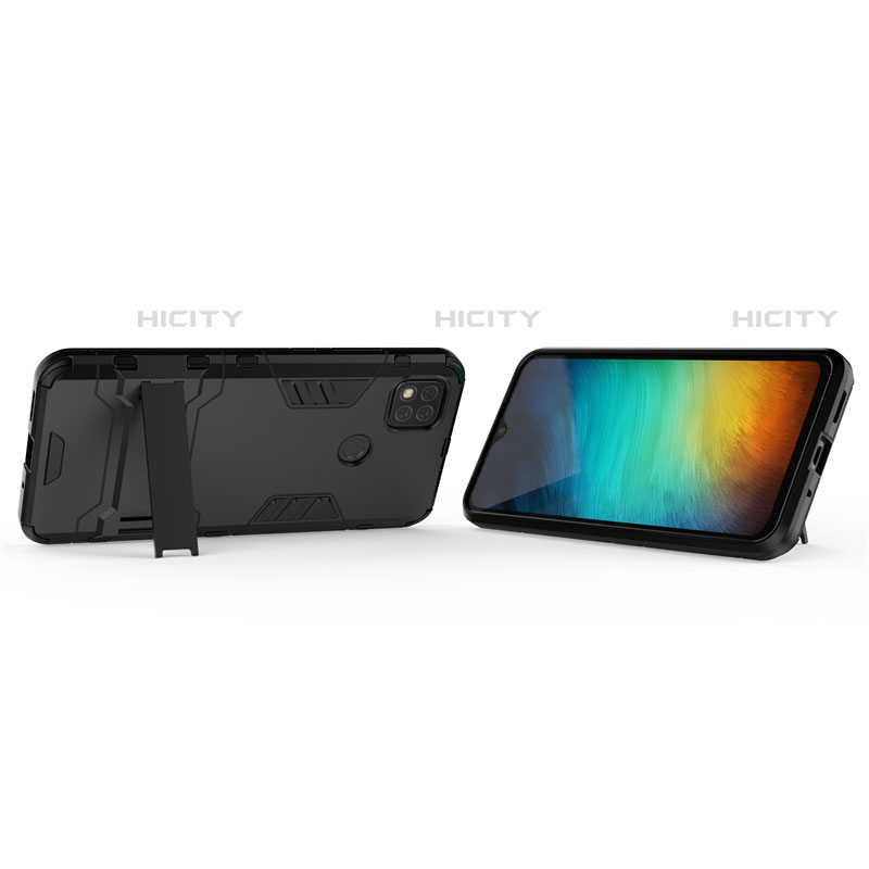 Funda Bumper Silicona y Plastico Mate Carcasa con Soporte para Xiaomi Redmi 9C
