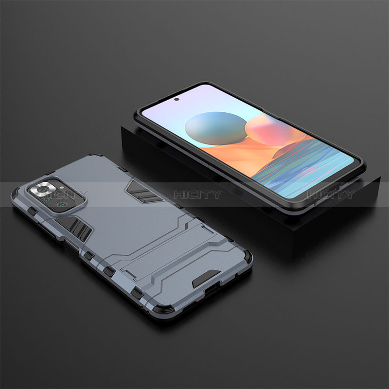 Funda Bumper Silicona y Plastico Mate Carcasa con Soporte para Xiaomi Redmi Note 10 Pro Max