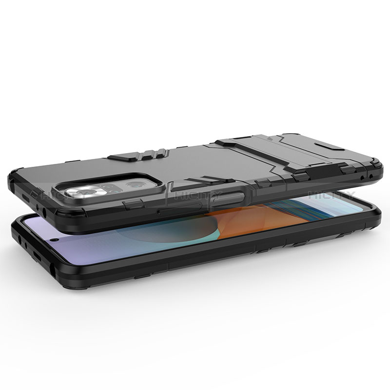 Funda Bumper Silicona y Plastico Mate Carcasa con Soporte para Xiaomi Redmi Note 10 Pro Max