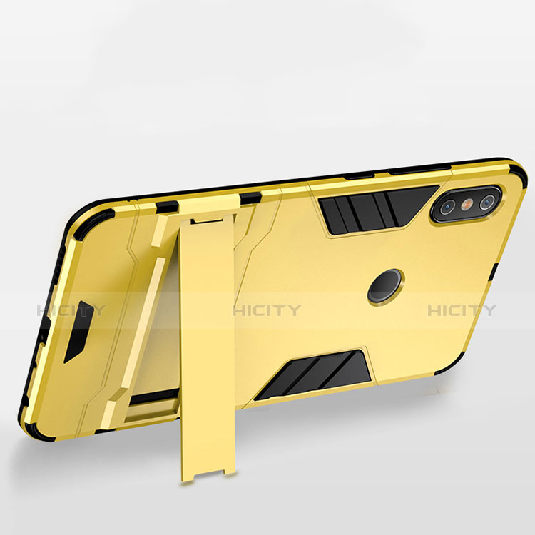 Funda Bumper Silicona y Plastico Mate Carcasa con Soporte para Xiaomi Redmi Note 5 AI Dual Camera