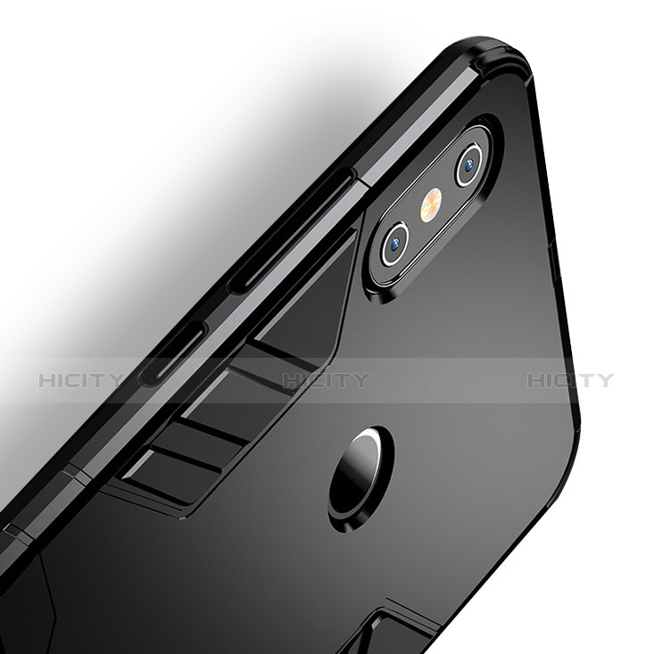 Funda Bumper Silicona y Plastico Mate Carcasa con Soporte para Xiaomi Redmi Note 5 Pro