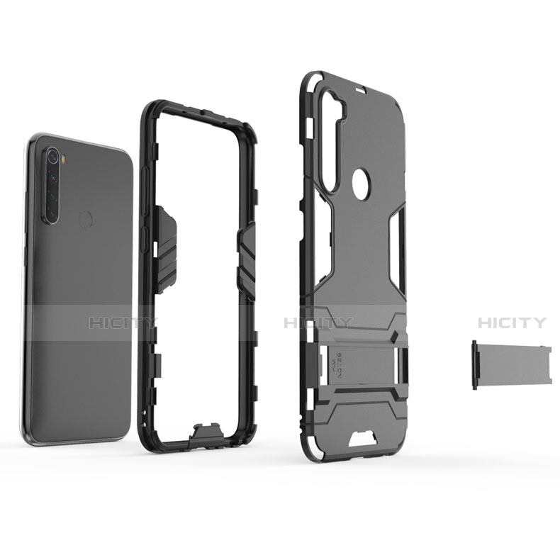 Funda Bumper Silicona y Plastico Mate Carcasa con Soporte para Xiaomi Redmi Note 8