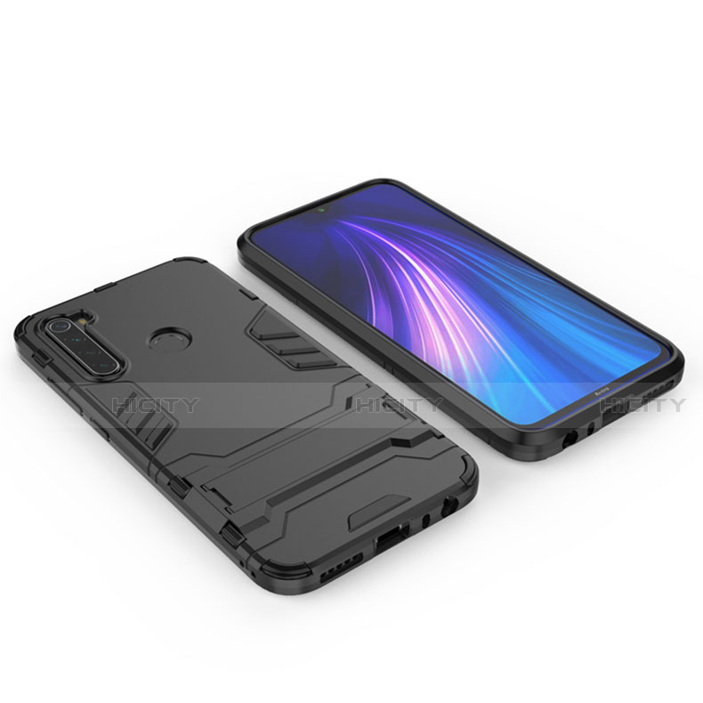 Funda Bumper Silicona y Plastico Mate Carcasa con Soporte para Xiaomi Redmi Note 8