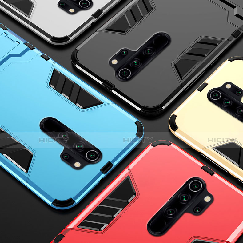Funda Bumper Silicona y Plastico Mate Carcasa con Soporte para Xiaomi Redmi Note 8 Pro