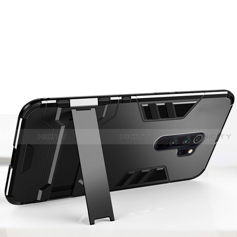 Funda Bumper Silicona y Plastico Mate Carcasa con Soporte para Xiaomi Redmi Note 8 Pro