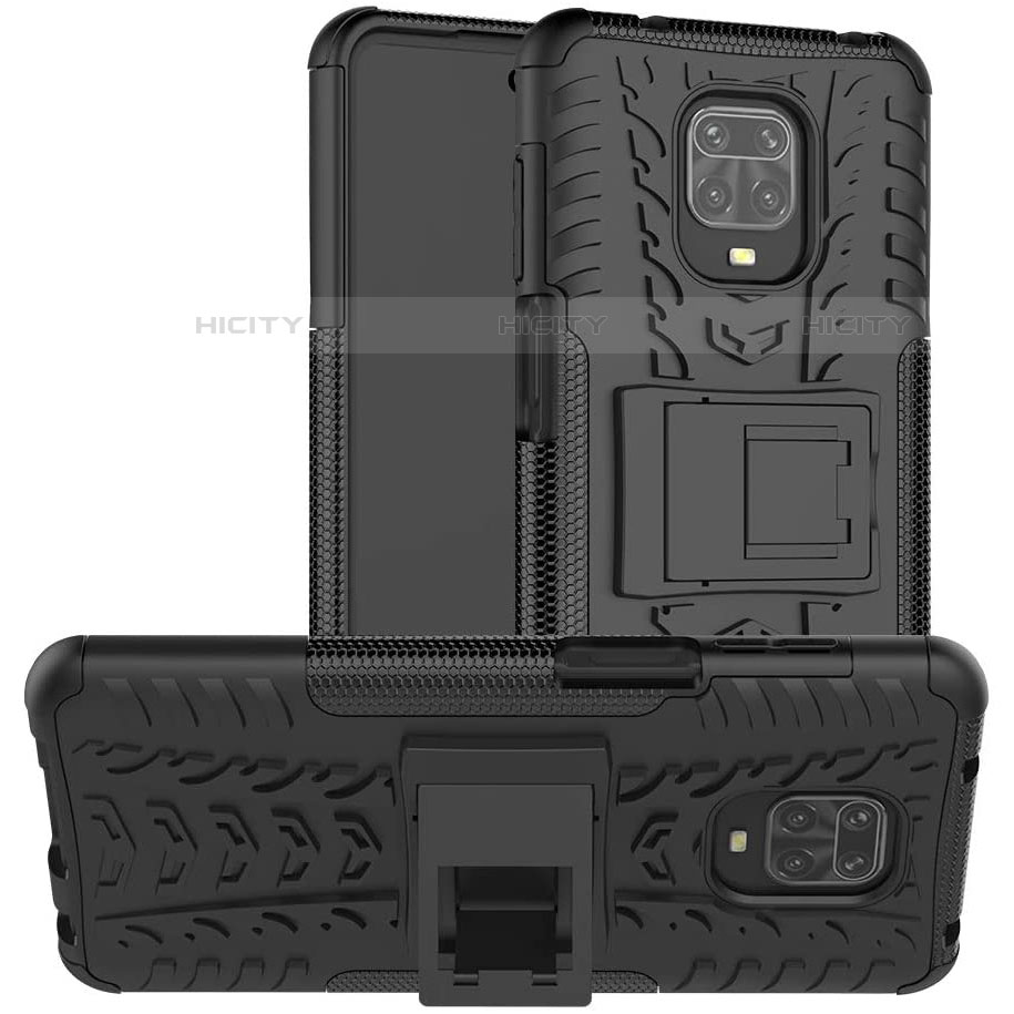 Funda Bumper Silicona y Plastico Mate Carcasa con Soporte para Xiaomi Redmi Note 9S