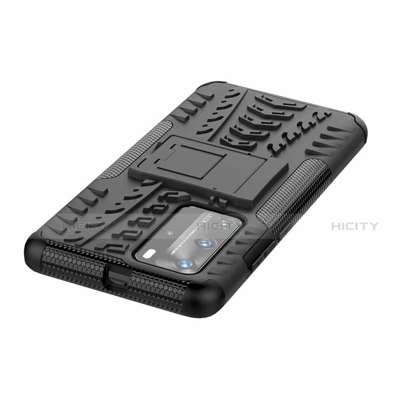 Funda Bumper Silicona y Plastico Mate Carcasa con Soporte R01 para Huawei P40 Pro