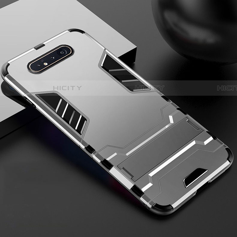 Funda Bumper Silicona y Plastico Mate Carcasa con Soporte R01 para Samsung Galaxy A80