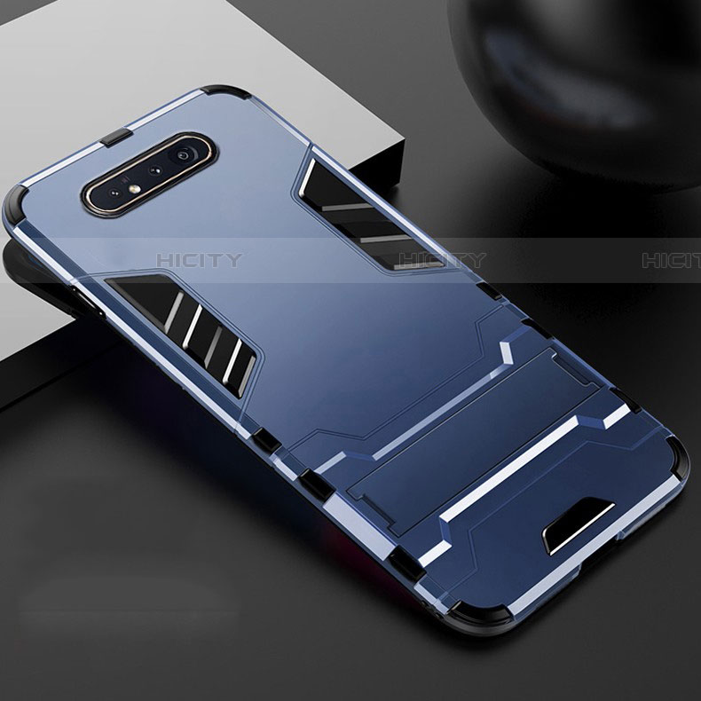 Funda Bumper Silicona y Plastico Mate Carcasa con Soporte R01 para Samsung Galaxy A80