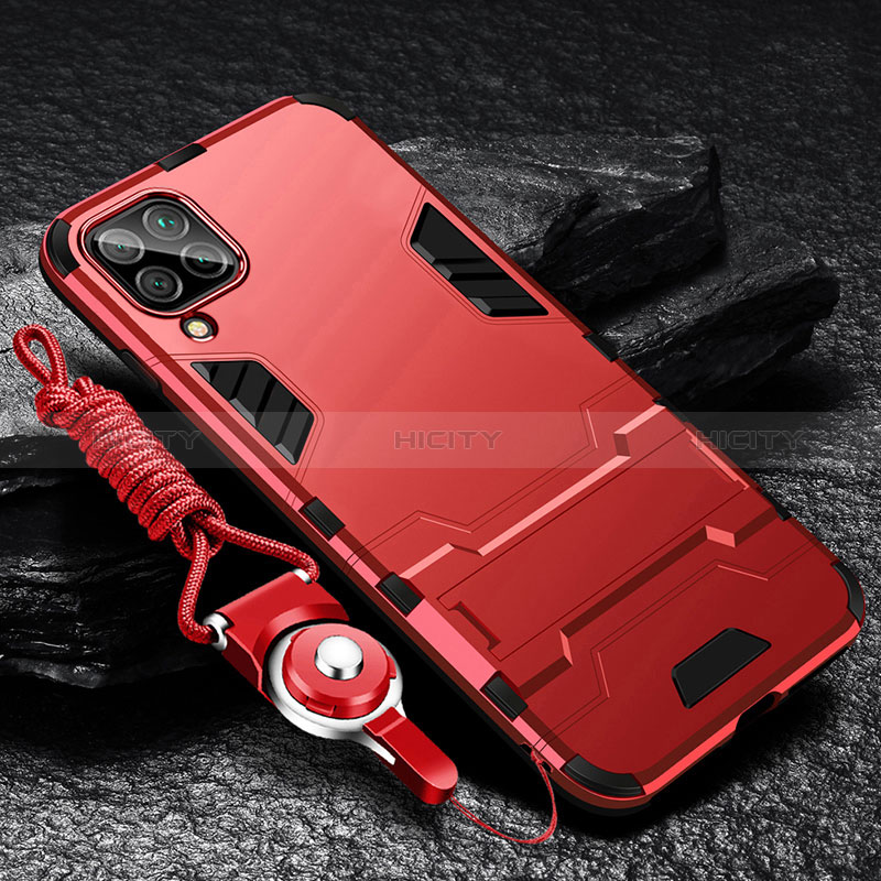 Funda Bumper Silicona y Plastico Mate Carcasa con Soporte R01 para Samsung Galaxy F12