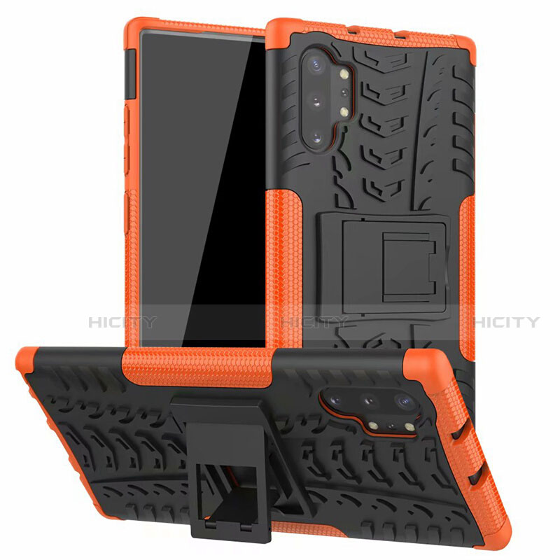 Funda Bumper Silicona y Plastico Mate Carcasa con Soporte R01 para Samsung Galaxy Note 10 Plus