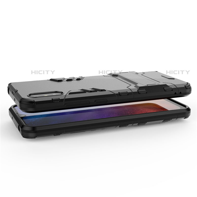 Funda Bumper Silicona y Plastico Mate Carcasa con Soporte R01 para Xiaomi Redmi 9A