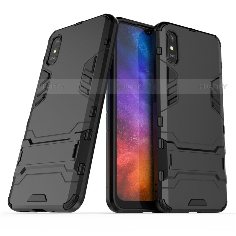 Funda Bumper Silicona y Plastico Mate Carcasa con Soporte R01 para Xiaomi Redmi 9AT