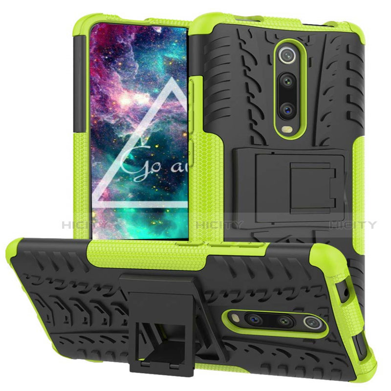 Funda Bumper Silicona y Plastico Mate Carcasa con Soporte R01 para Xiaomi Redmi K20 Pro