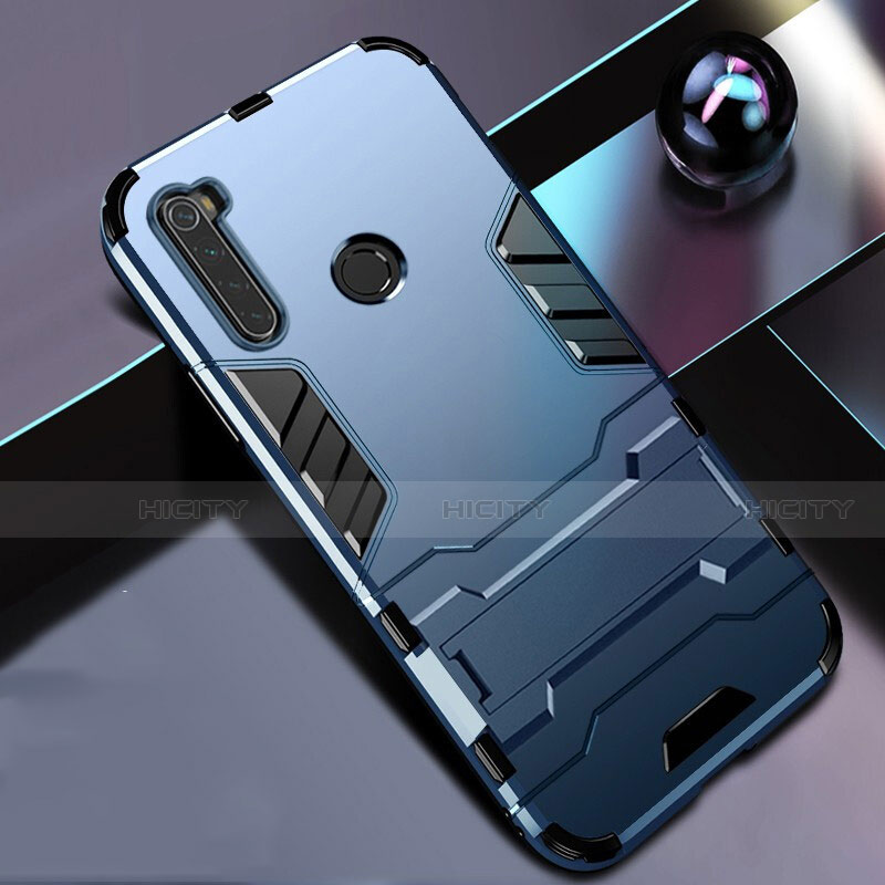 Funda Bumper Silicona y Plastico Mate Carcasa con Soporte R01 para Xiaomi Redmi Note 8T