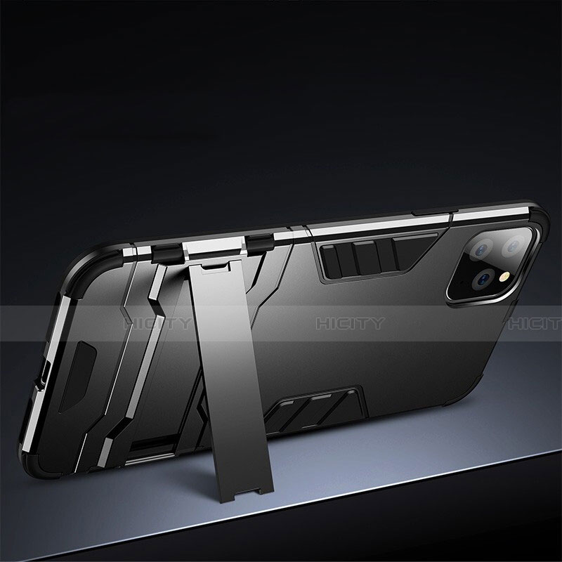 Funda Bumper Silicona y Plastico Mate Carcasa con Soporte R02 para Apple iPhone 11 Pro