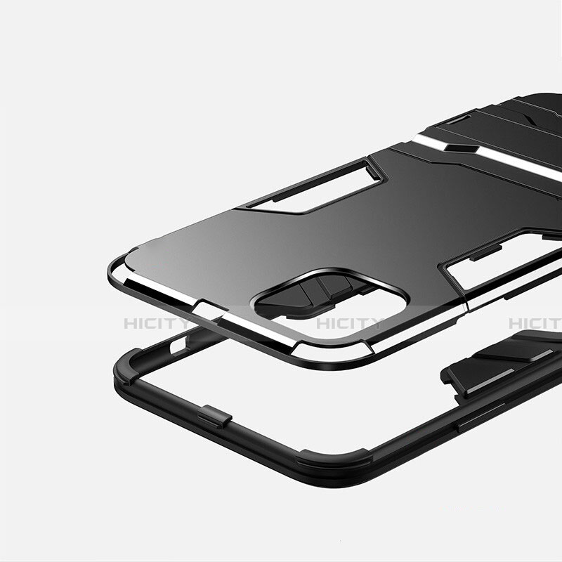 Funda Bumper Silicona y Plastico Mate Carcasa con Soporte R02 para Apple iPhone 11 Pro