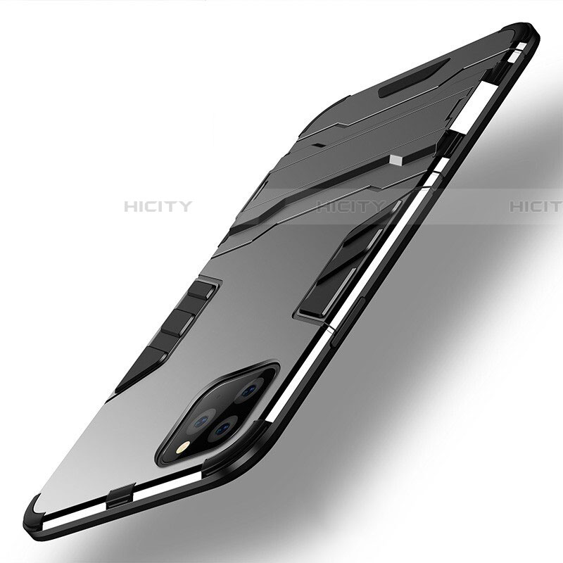 Funda Bumper Silicona y Plastico Mate Carcasa con Soporte R02 para Apple iPhone 11 Pro Max