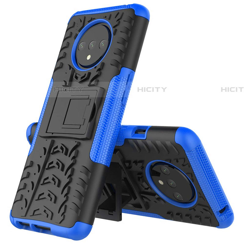 Funda Bumper Silicona y Plastico Mate Carcasa con Soporte R02 para OnePlus 7T