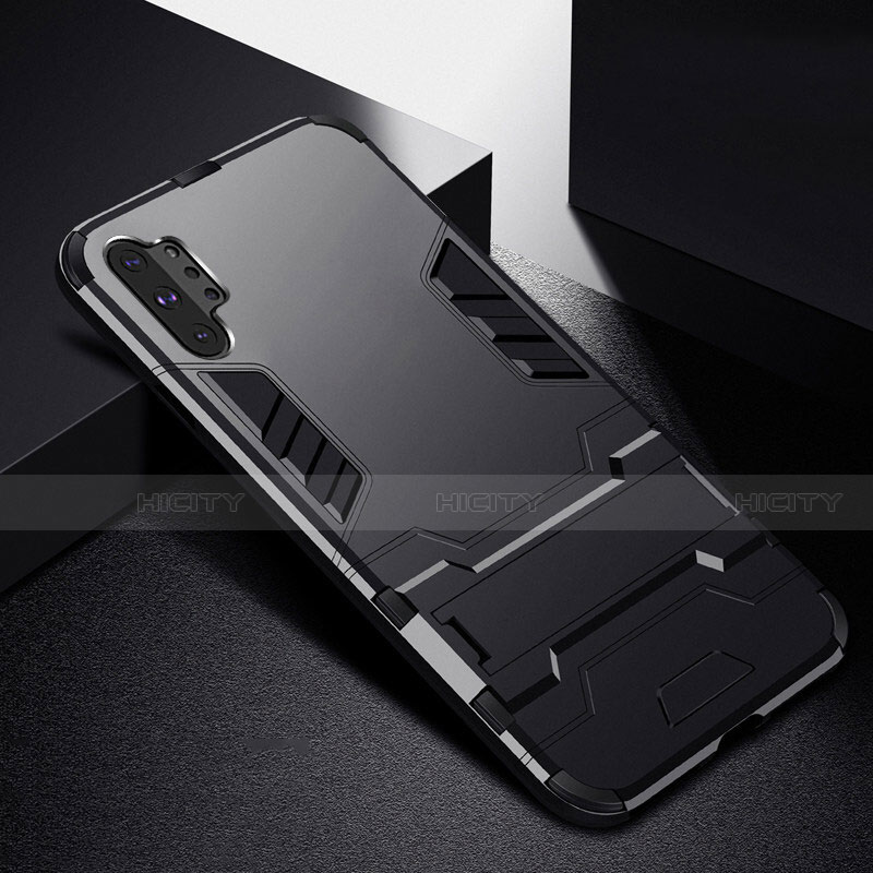 Funda Bumper Silicona y Plastico Mate Carcasa con Soporte R02 para Samsung Galaxy Note 10 Plus