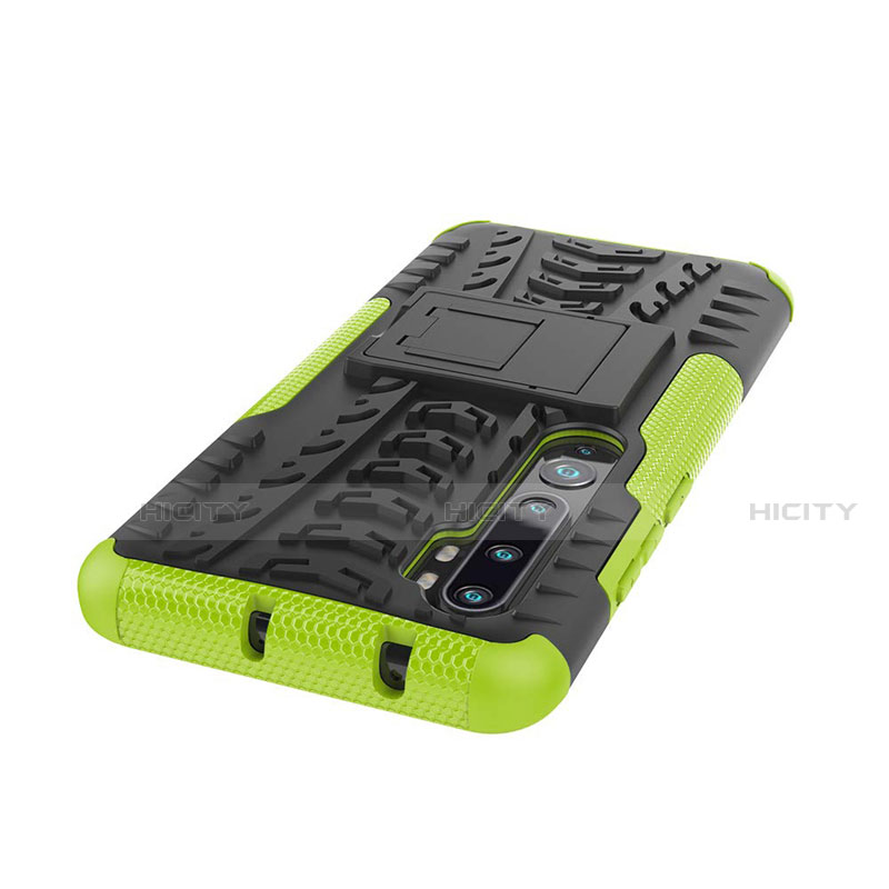 Funda Bumper Silicona y Plastico Mate Carcasa con Soporte R02 para Xiaomi Mi Note 10