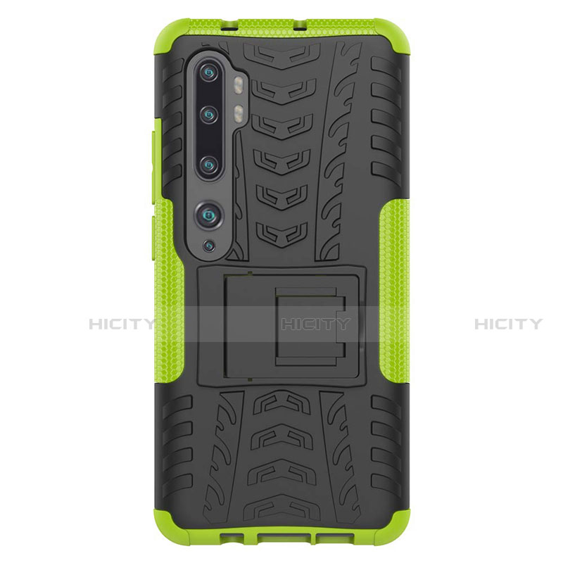 Funda Bumper Silicona y Plastico Mate Carcasa con Soporte R02 para Xiaomi Mi Note 10 Pro