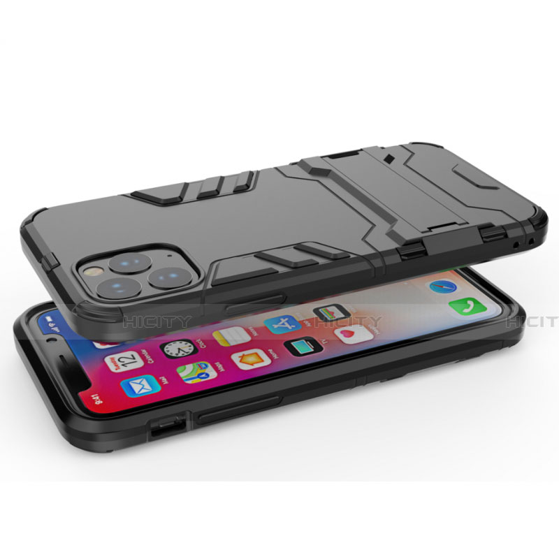 Funda Bumper Silicona y Plastico Mate Carcasa con Soporte R03 para Apple iPhone 11 Pro