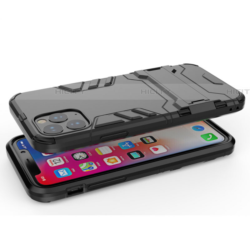 Funda Bumper Silicona y Plastico Mate Carcasa con Soporte R03 para Apple iPhone 11 Pro Max