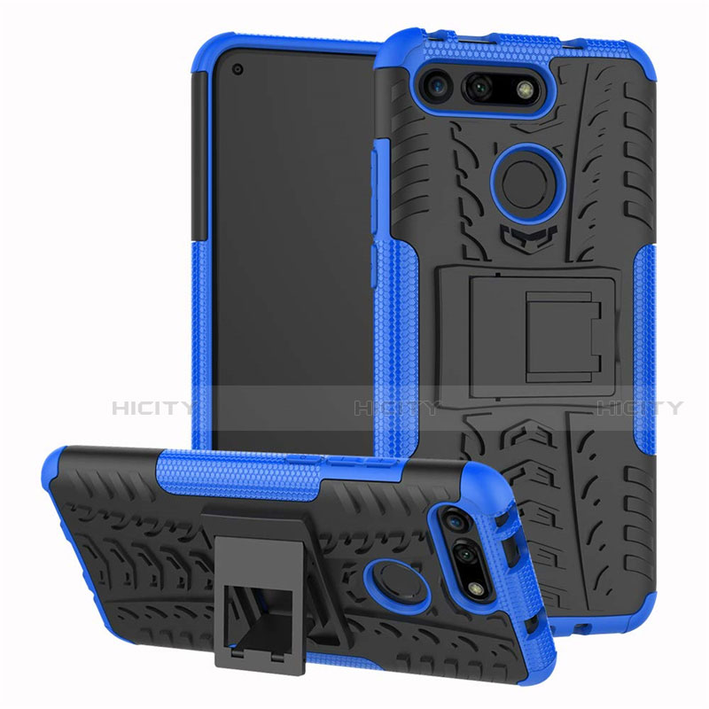 Funda Bumper Silicona y Plastico Mate Carcasa con Soporte R03 para Huawei Honor View 20