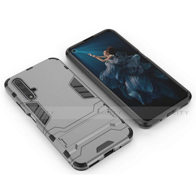 Funda Bumper Silicona y Plastico Mate Carcasa con Soporte R03 para Huawei Nova 5T