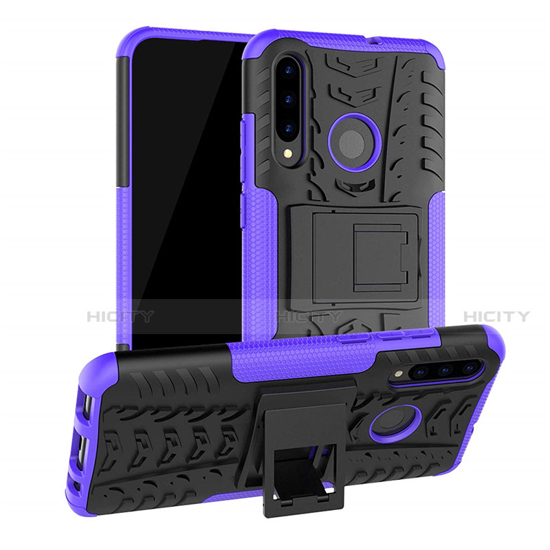 Funda Bumper Silicona y Plastico Mate Carcasa con Soporte R03 para Huawei P Smart+ Plus (2019)