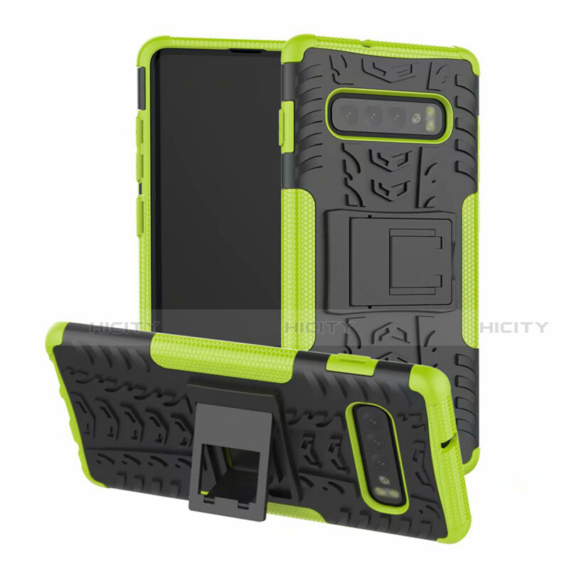 Funda Bumper Silicona y Plastico Mate Carcasa con Soporte R03 para Samsung Galaxy S10 5G