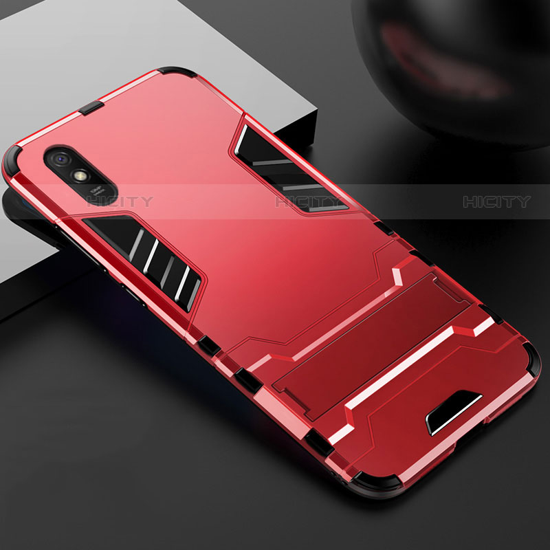 Funda Bumper Silicona y Plastico Mate Carcasa con Soporte R03 para Xiaomi Redmi 9AT