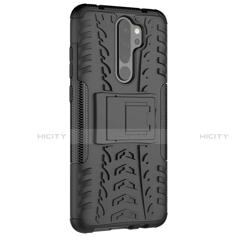 Funda Bumper Silicona y Plastico Mate Carcasa con Soporte R04 para Xiaomi Redmi Note 8 Pro