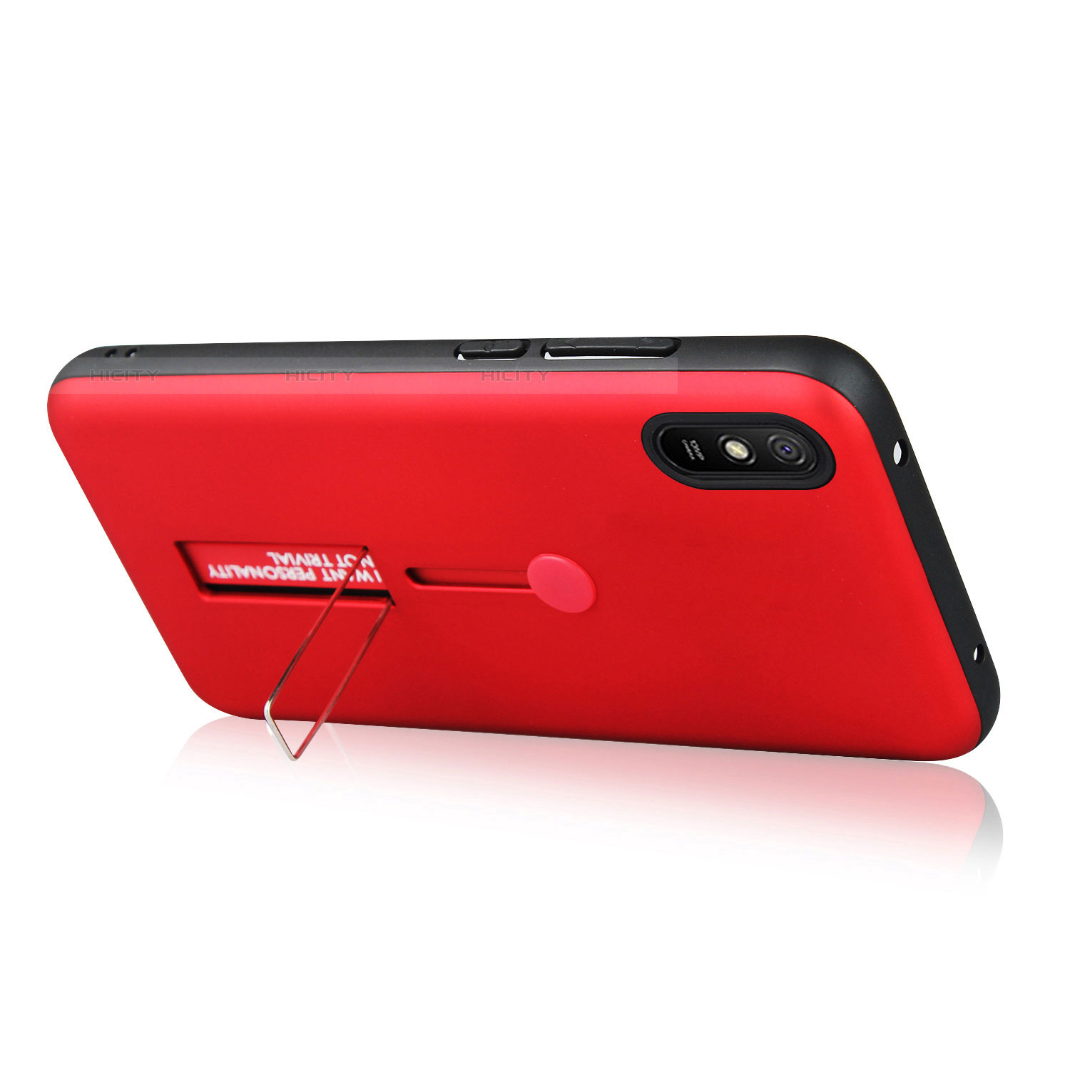 Funda Bumper Silicona y Plastico Mate Carcasa con Soporte R05 para Xiaomi Redmi 9A