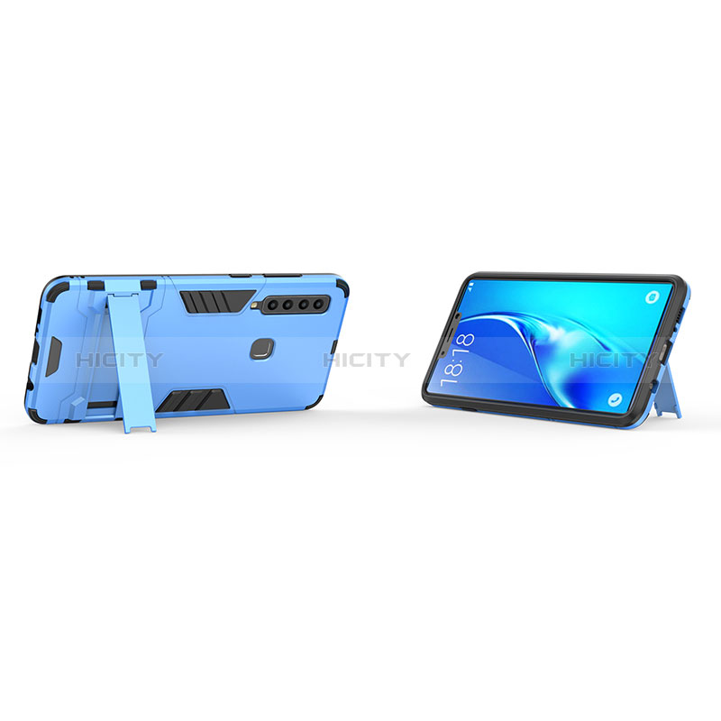 Funda Bumper Silicona y Plastico Mate Carcasa con Soporte T01 para Samsung Galaxy A9s