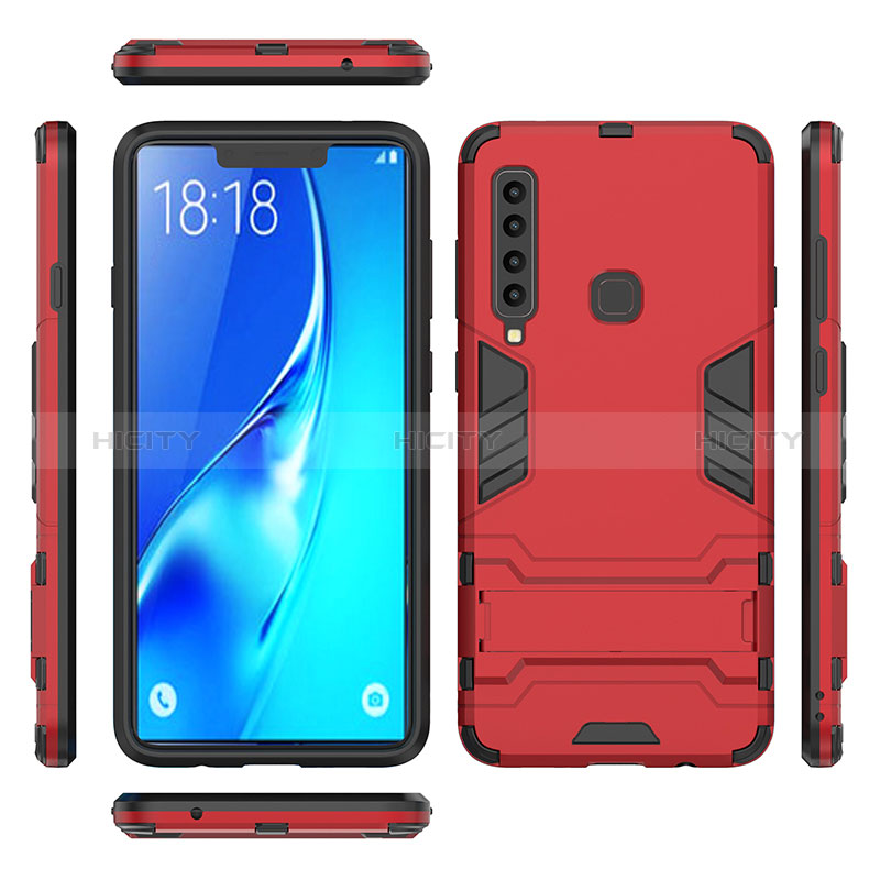 Funda Bumper Silicona y Plastico Mate Carcasa con Soporte T02 para Samsung Galaxy A9 Star Pro