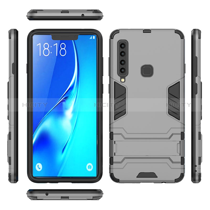 Funda Bumper Silicona y Plastico Mate Carcasa con Soporte T02 para Samsung Galaxy A9s