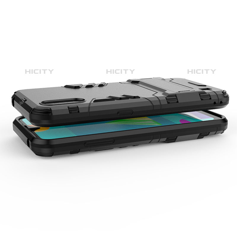 Funda Bumper Silicona y Plastico Mate Carcasa con Soporte T02 para Samsung Galaxy M01