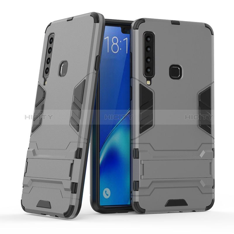 Funda Bumper Silicona y Plastico Mate Carcasa con Soporte T03 para Samsung Galaxy A9 Star Pro